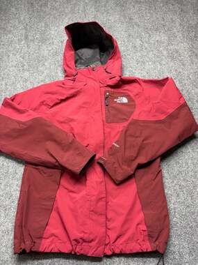 THE NORTH FACE Jacket Womens Large burgundy  Red HyVent Waterproof Rain Coat